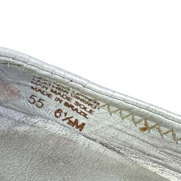 Tory Burch Leather Silver Metallic Ballet Flat Size 6.5 - Picture 9 of 13